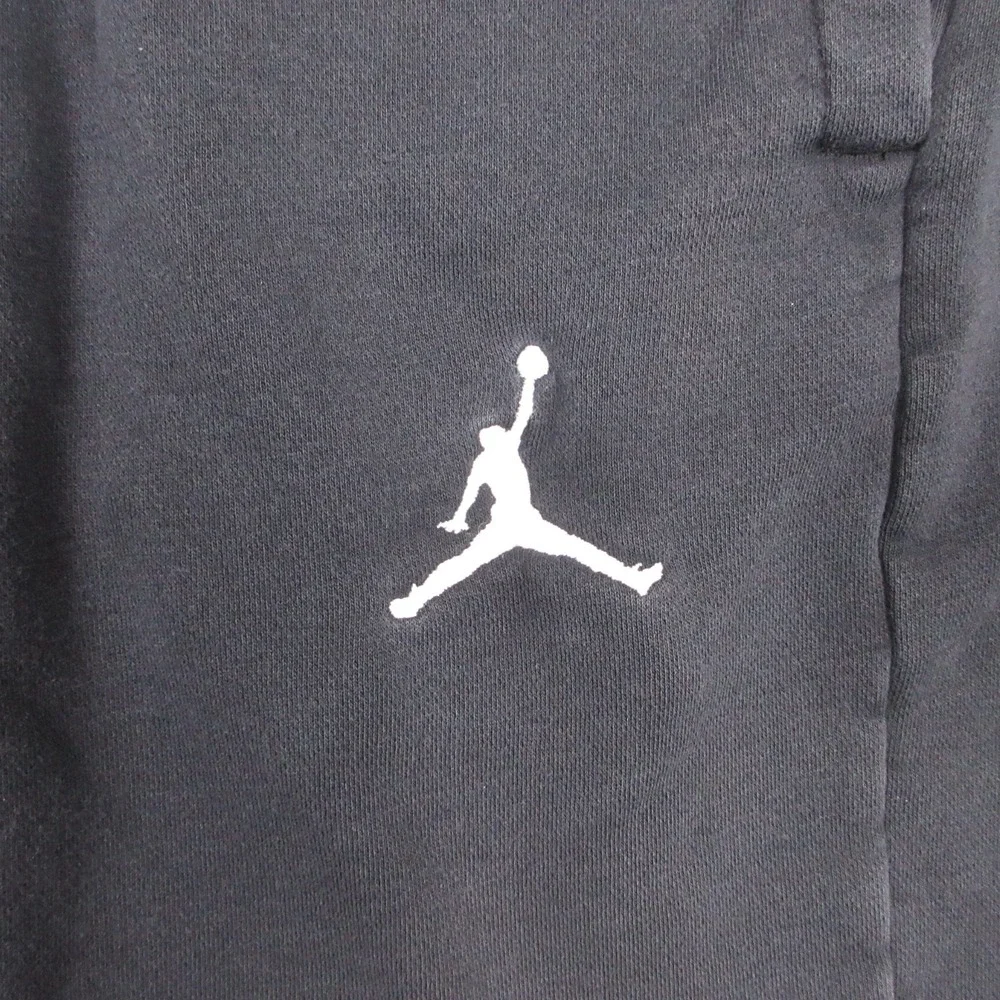 Jordan Shorts Mens Large Black Sweat Fleece Jump Man Logo Basketball Casual 9